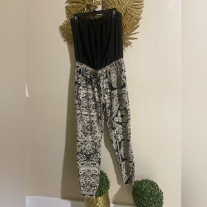 Naked Zebra Black and Cream Patterned Jumpsuit
